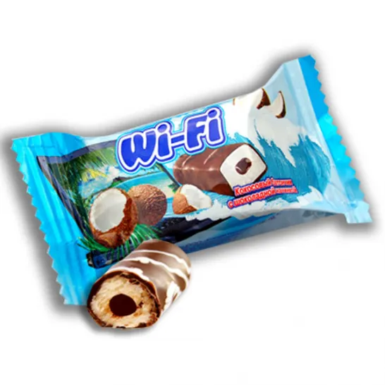 Конфета Вай-Фай кокосовыйБатончик с шоколадной начинкой