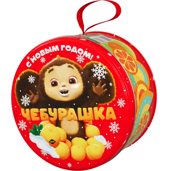 Сладкий новогодний подарок Шкатулка Чебурашка 900 грамм премиум