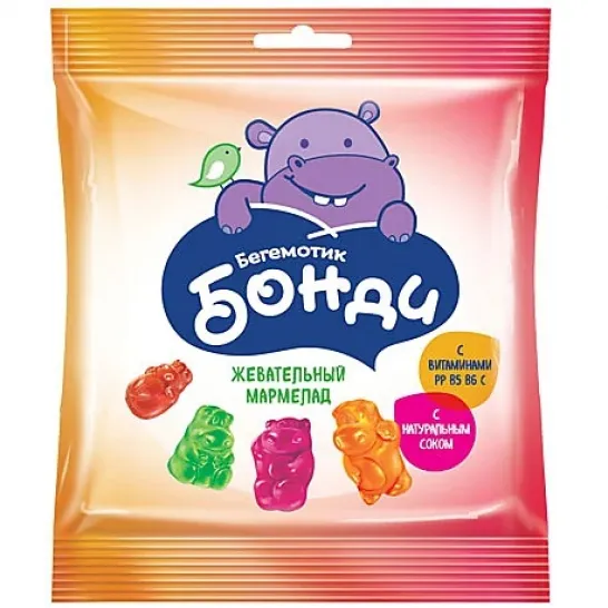 Жевательный мармелад KRUT FRUT Бегемоты 30 гр. КДВ