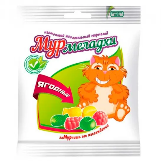 Жевательный мармелад Мурмеладки со вкусом ягод 70 гр. Славянка